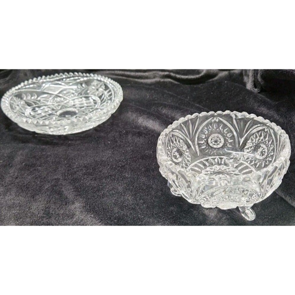 Imperial Nucut Prsd Dish vs Euro Cut Bowl East vs West Glass Battle Royale As Is